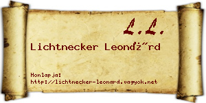 Lichtnecker Leonárd névjegykártya
