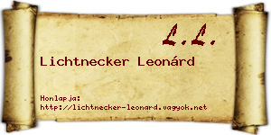 Lichtnecker Leonárd névjegykártya