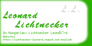 leonard lichtnecker business card